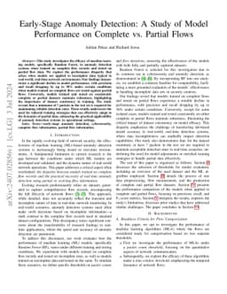 Early-Stage Anomaly Detection: A Study of Model Performance on Complete vs. Partial Flows