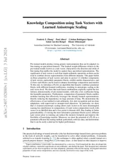 Knowledge Composition using Task Vectors with Learned Anisotropic
  Scaling