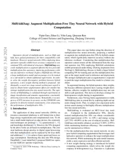 ShiftAddAug: Augment Multiplication-Free Tiny Neural Network with Hybrid
  Computation