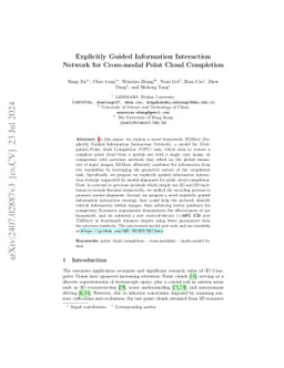 Explicitly Guided Information Interaction Network for Cross-modal Point
  Cloud Completion