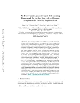 An Uncertainty-guided Tiered Self-training Framework for Active
  Source-free Domain Adaptation in Prostate Segmentation