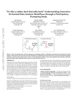 "It's like a rubber duck that talks back": Understanding Generative
  AI-Assisted Data Analysis Workflows through a Participatory Prompting Study