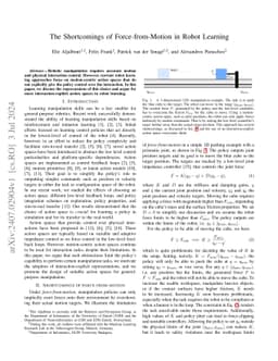 The Shortcomings of Force-from-Motion in Robot Learning