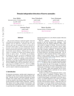 Domain-independent detection of known anomalies