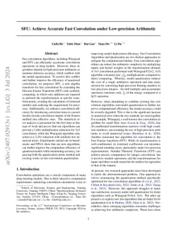 SFC: Achieve Accurate Fast Convolution under Low-precision Arithmetic