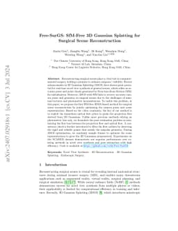 Free-SurGS: SfM-Free 3D Gaussian Splatting for Surgical Scene
  Reconstruction