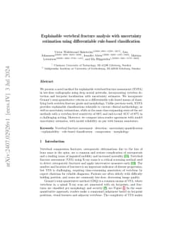 Explainable vertebral fracture analysis with uncertainty estimation
  using differentiable rule-based classification