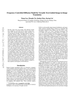 Frequency-Controlled Diffusion Model for Versatile Text-Guided Image-to-Image Translation