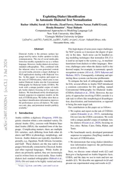 Exploiting Dialect Identification in Automatic Dialectal Text
  Normalization