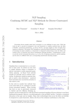 NLP Sampling: Combining MCMC and NLP Methods for Diverse Constrained
  Sampling
