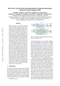 Raw Text is All you Need: Knowledge-intensive Multi-turn Instruction
  Tuning for Large Language Model