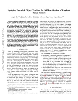 Applying Extended Object Tracking for Self-Localization of Roadside
  Radar Sensors