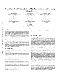 Consistent Point Orientation for Manifold Surfaces via Boundary
  Integration