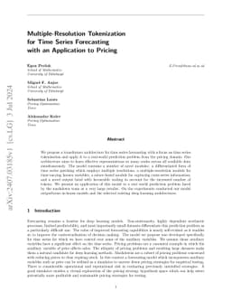 Multiple-Resolution Tokenization for Time Series Forecasting with an Application to Pricing