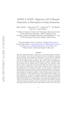 MuDiT & MuSiT: Alignment with Colloquial Expression in
  Description-to-Song Generation