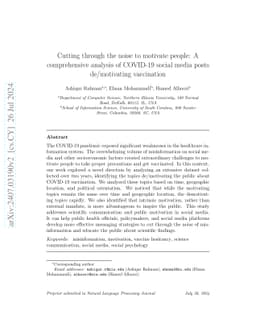 Cutting through the noise to motivate people: A comprehensive analysis
  of COVID-19 social media posts de/motivating vaccination