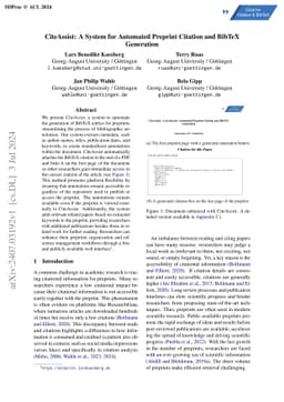 CiteAssist: A System for Automated Preprint Citation and BibTeX
  Generation