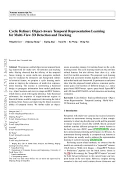 Cyclic Refiner: Object-Aware Temporal Representation Learning for
  Multi-View 3D Detection and Tracking