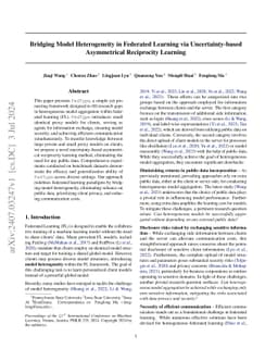 Bridging Model Heterogeneity in Federated Learning via Uncertainty-based
  Asymmetrical Reciprocity Learning
