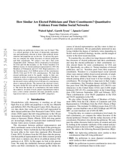 How Similar Are Elected Politicians and Their Constituents? Quantitative
  Evidence From Online Social Networks