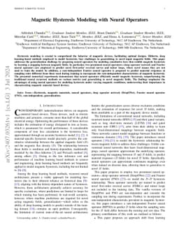 Magnetic Hysteresis Modeling with Neural Operators