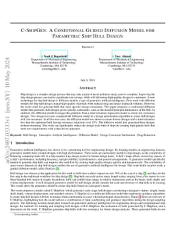 C-ShipGen: A Conditional Guided Diffusion Model for Parametric Ship Hull
  Design