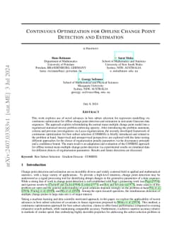 Continuous Optimization for Offline Change Point Detection and
  Estimation