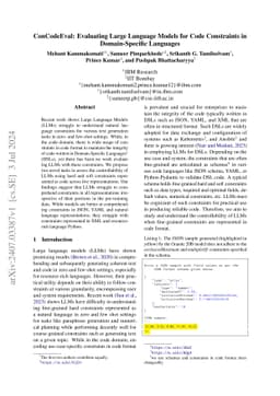 ConCodeEval: Evaluating Large Language Models for Code Constraints in Domain-Specific Languages