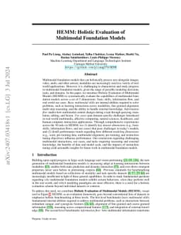 HEMM: Holistic Evaluation of Multimodal Foundation Models