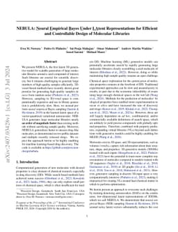 NEBULA: Neural Empirical Bayes Under Latent Representations for
  Efficient and Controllable Design of Molecular Libraries