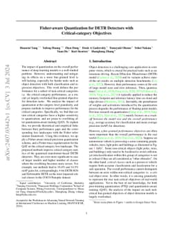 Fisher-aware Quantization for DETR Detectors with Critical-category
  Objectives