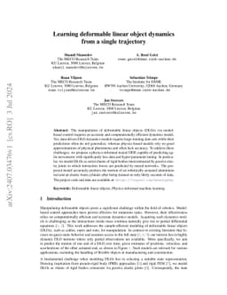 Learning deformable linear object dynamics from a single trajectory