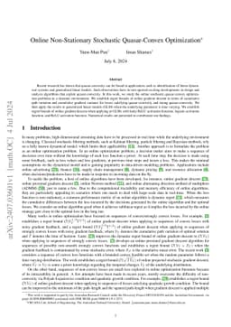 Online Non-Stationary Stochastic Quasar-Convex Optimization