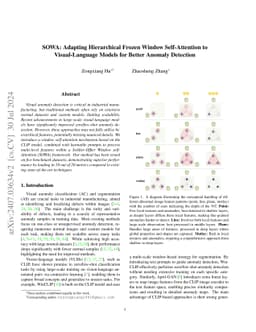 SOWA: Adapting Hierarchical Frozen Window Self-Attention to
  Visual-Language Models for Better Anomaly Detection