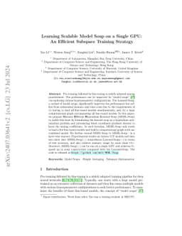 Learning Scalable Model Soup on a Single GPU: An Efficient Subspace
  Training Strategy
