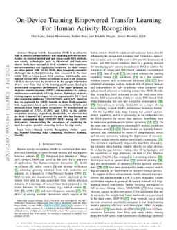On-Device Training Empowered Transfer Learning For Human Activity
  Recognition