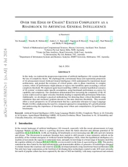 Over the Edge of Chaos? Excess Complexity as a Roadblock to Artificial
  General Intelligence