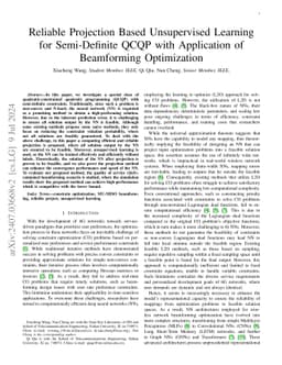 Reliable Projection Based Unsupervised Learning for Semi-Definite QCQP
  with Application of Beamforming Optimization