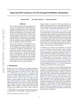 Improving Self Consistency in LLMs through Probabilistic Tokenization