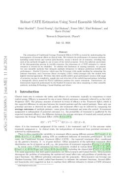 Robust CATE Estimation Using Novel Ensemble Methods