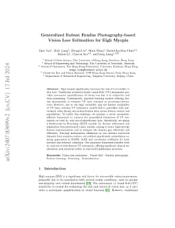 Generalized Robust Fundus Photography-based Vision Loss Estimation for
  High Myopia