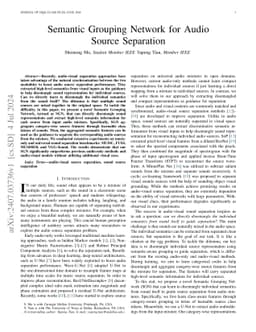 Semantic Grouping Network for Audio Source Separation