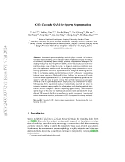 CS3: Cascade SAM for Sperm Segmentation