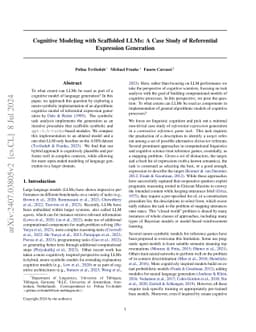 Cognitive Modeling with Scaffolded LLMs: A Case Study of Referential
  Expression Generation