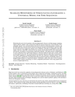 Seamless Monitoring of Stress Levels Leveraging a Universal Model for Time Sequences