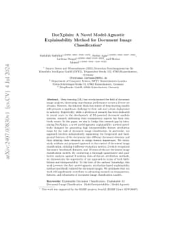 DocXplain: A Novel Model-Agnostic Explainability Method for Document
  Image Classification