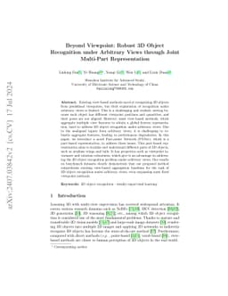 Beyond Viewpoint: Robust 3D Object Recognition under Arbitrary Views
  through Joint Multi-Part Representation
