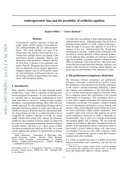Anthropocentric bias and the possibility of artificial cognition