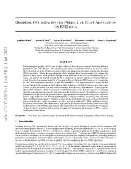 Geodesic Optimization for Predictive Shift Adaptation on EEG data