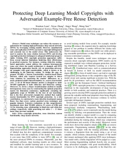 Protecting Deep Learning Model Copyrights with Adversarial Example-Free
  Reuse Detection